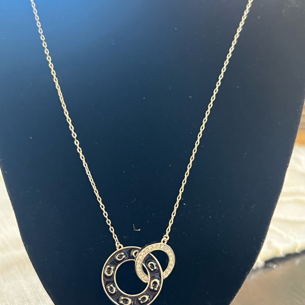 Coach Interlocking Silver And Black Necklace - image 3